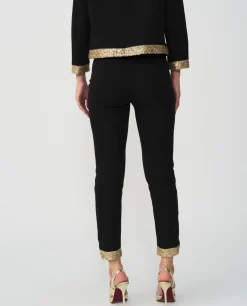 Pantalones*Cuplé Pantalon Crep Negro Lentejuelas