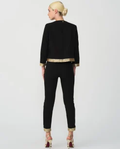 Pantalones*Cuplé Pantalon Crep Negro Lentejuelas
