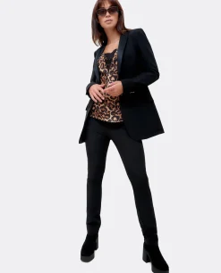 Pantalones*Cuplé Pantalon Pitillo Doble Tela Negro