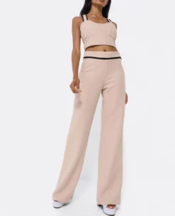 Pantalones*Cuplé Pantalon Puntilla Tweed Beig