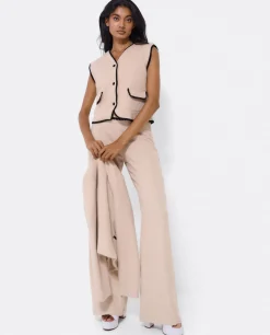 Pantalones*Cuplé Pantalon Puntilla Tweed Beig