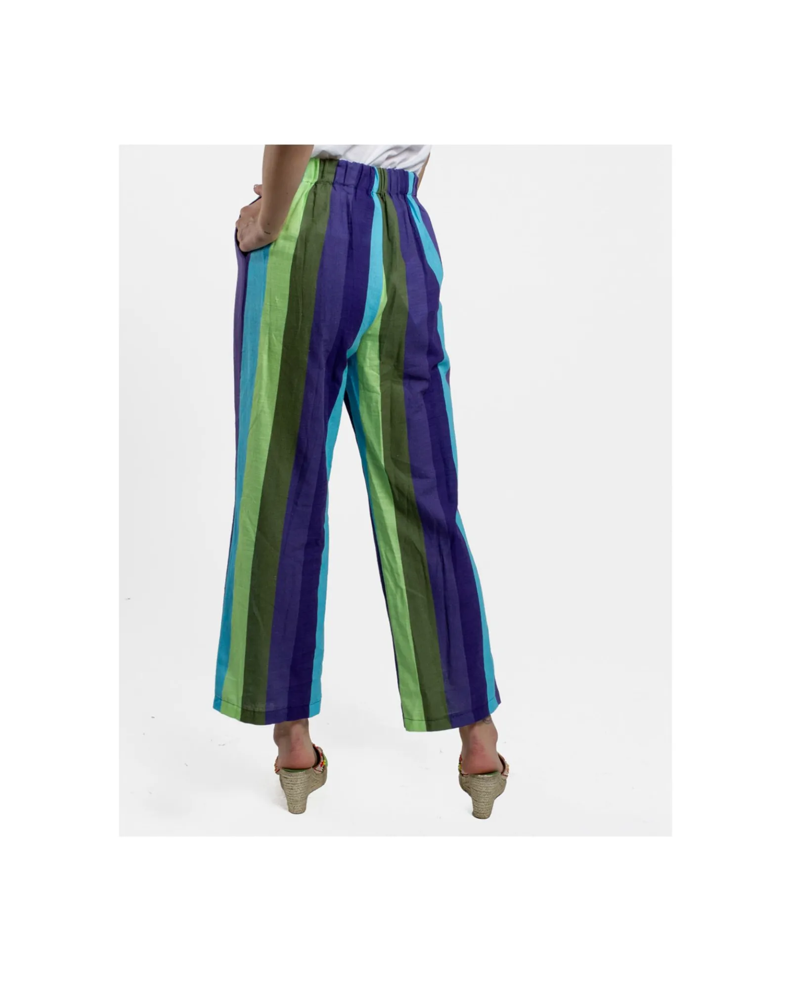 Pantalones*Cuplé Pantalon Recto Algodon Rayas Azul