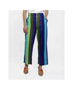 Pantalones*Cuplé Pantalon Recto Algodon Rayas Azul