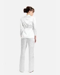 Pantalones*Cuplé Pantalon Recto Jacquard Blanco