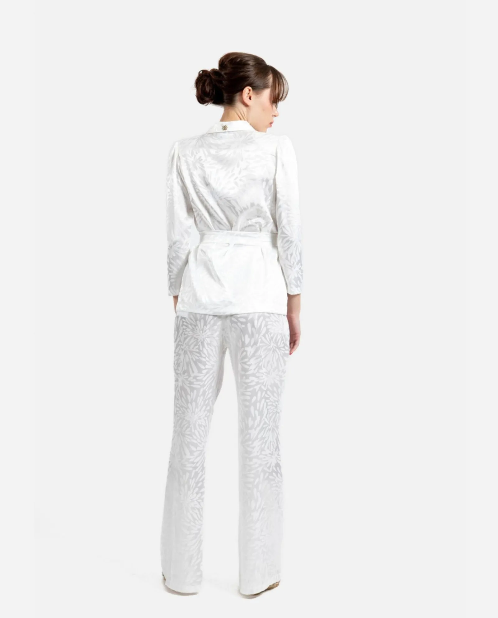 Pantalones*Cuplé Pantalon Recto Jacquard Blanco