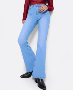Pantalones*Cuplé Pantalon Vaquero Con Campana Vaquero Azul