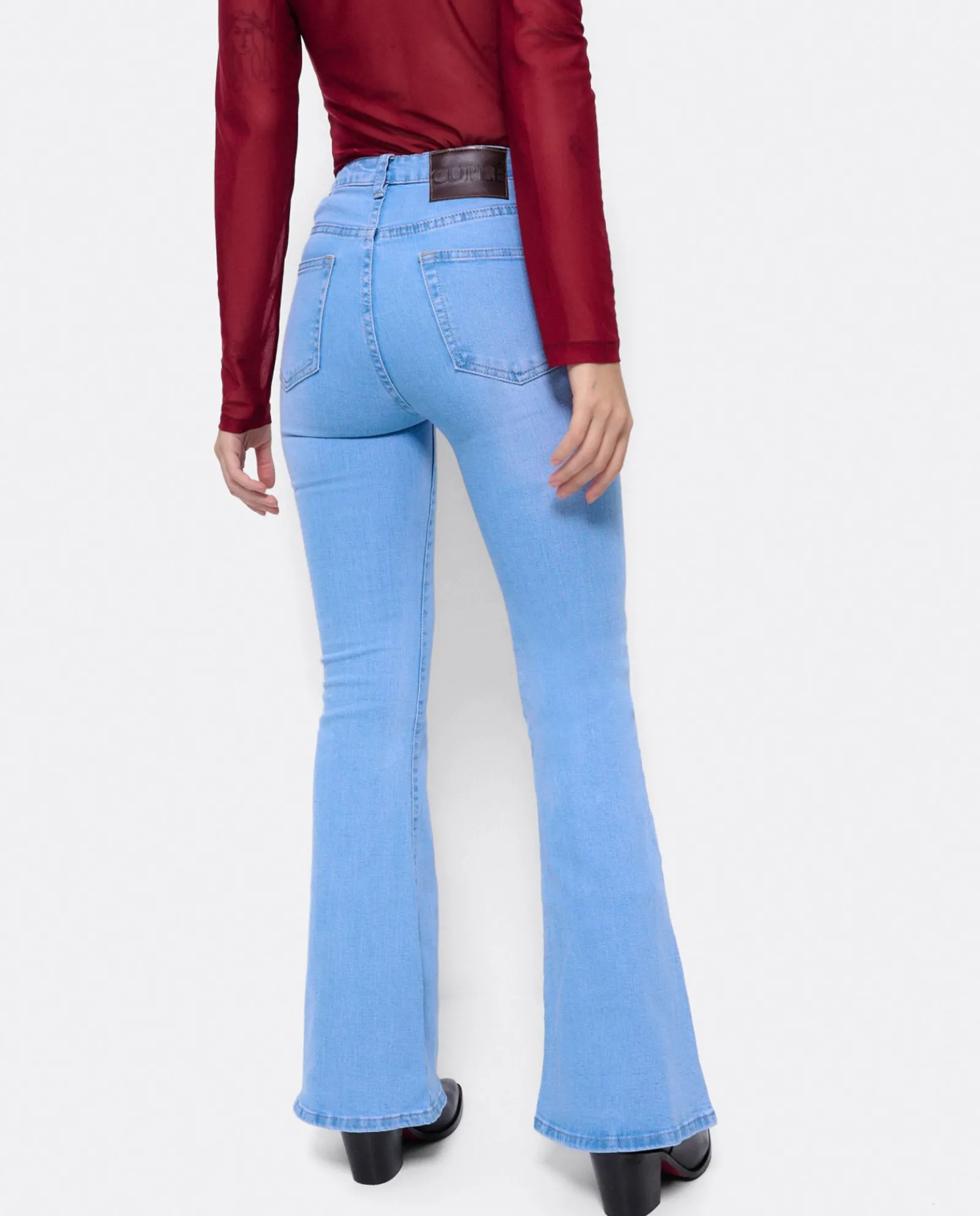 Pantalones*Cuplé Pantalon Vaquero Con Campana Vaquero Azul