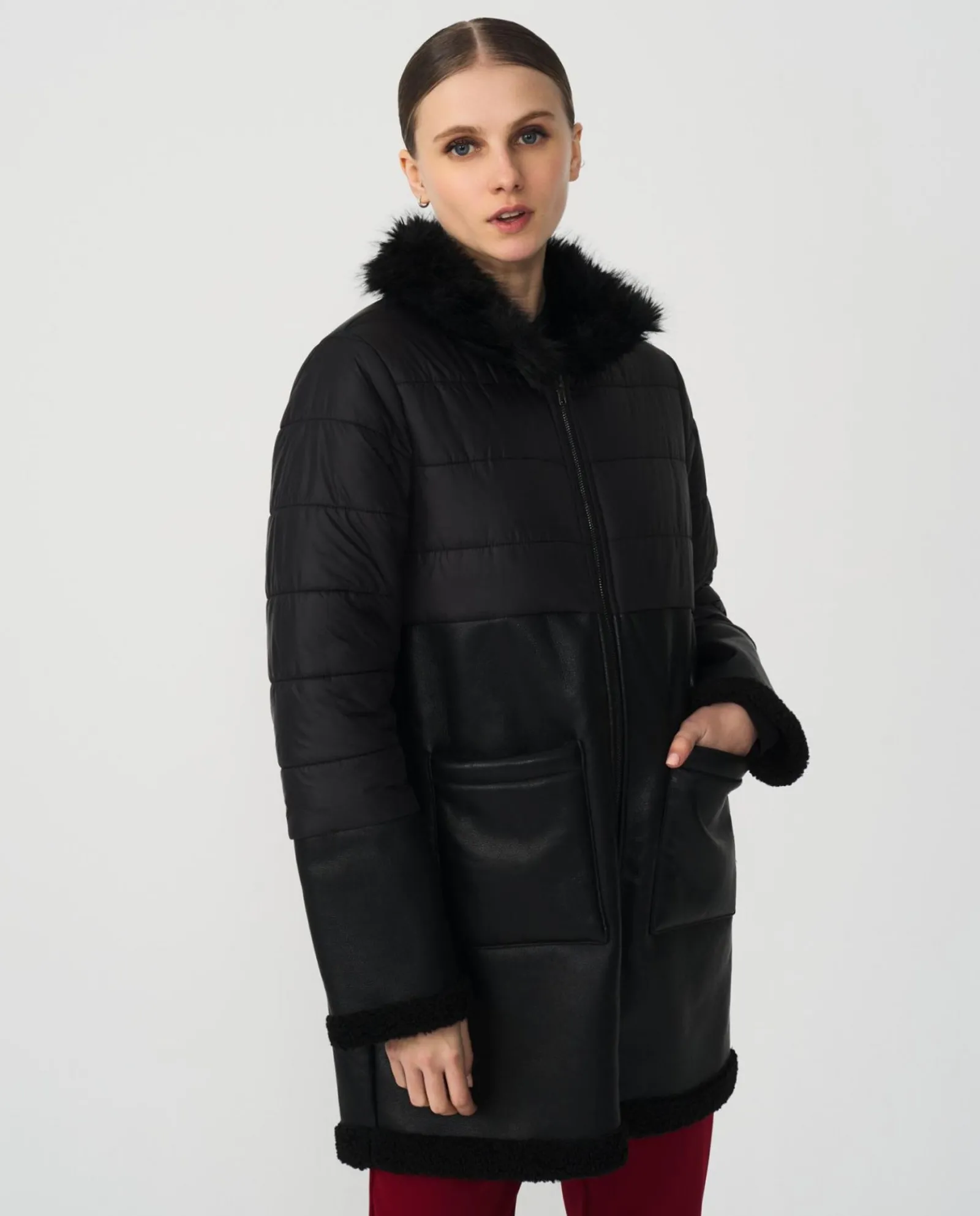 Chaquetas Y Abrigos*Cuplé Parka Polipiel Nylon Negro