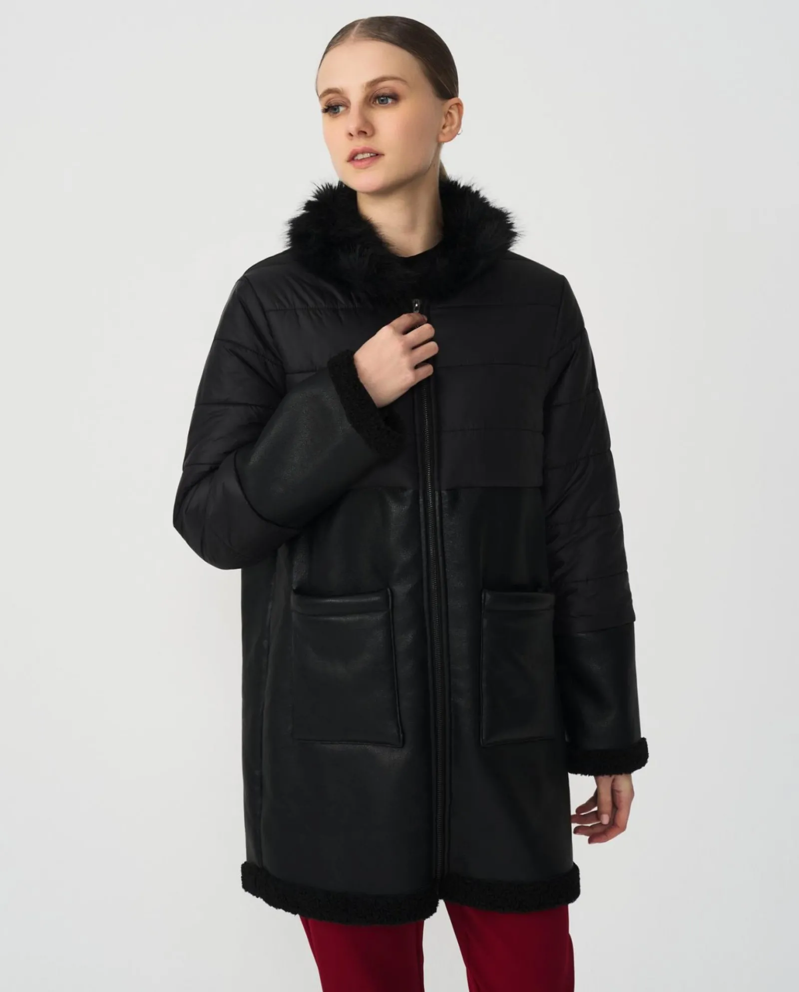 Chaquetas Y Abrigos*Cuplé Parka Polipiel Nylon Negro