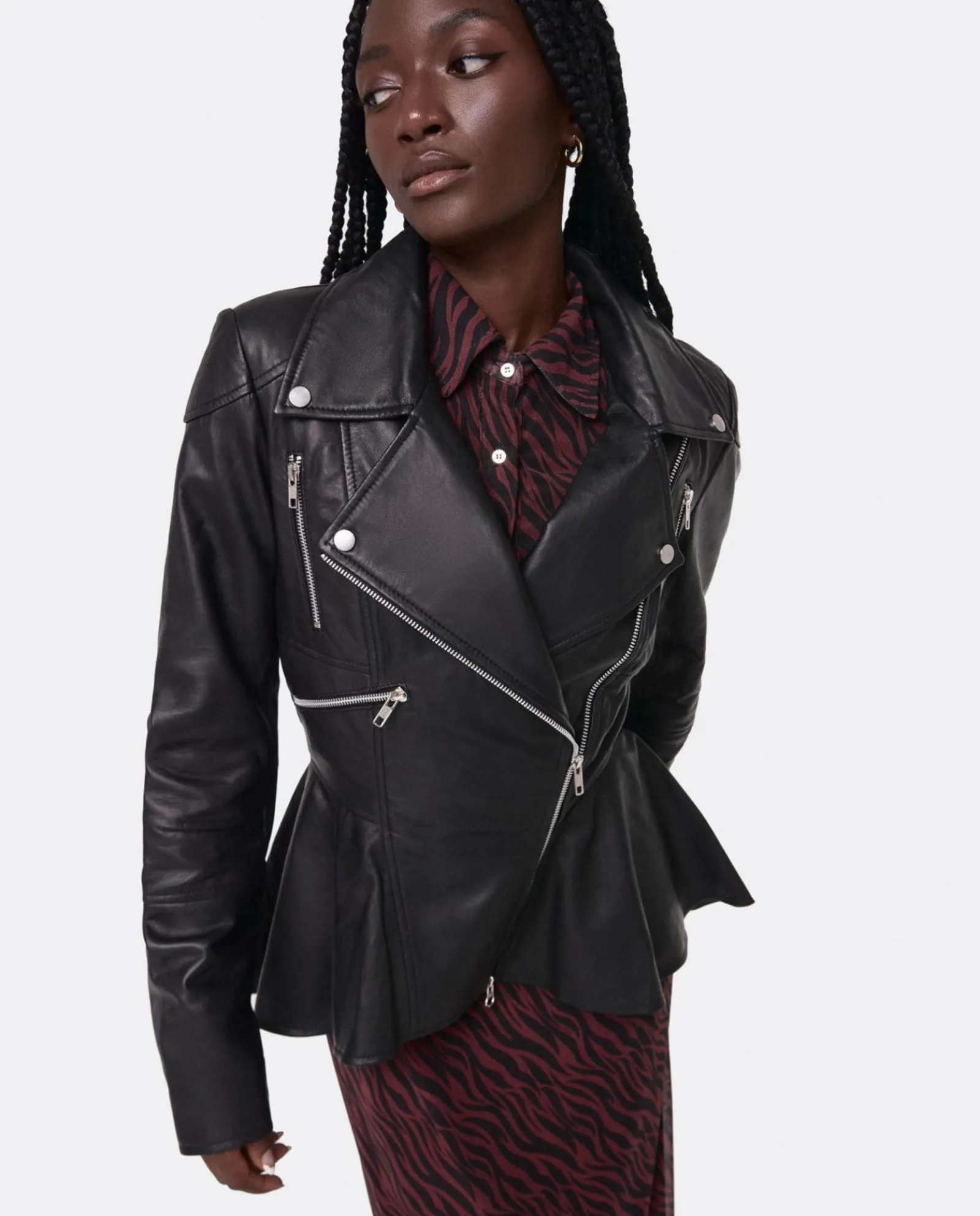 Pelo Y Piel*Cuplé Pelum Biker Chaqueta Piel Negro