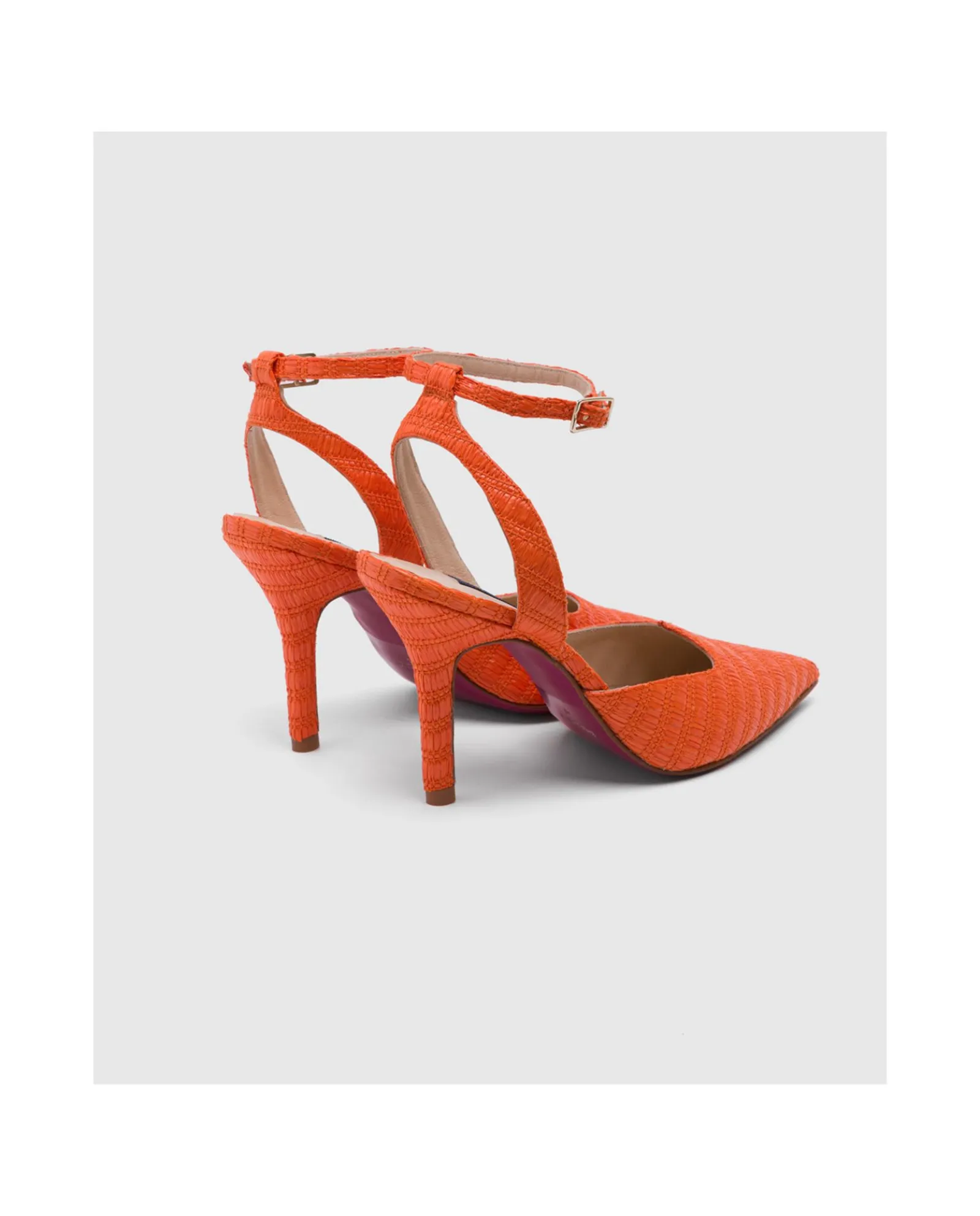 Zapatos Tacón*Cuplé Salon Dest. Vejer Rafia Naranja
