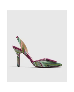 Zapatos Tacón*Cuplé Salon Destalonado Algeciras Medio Textil Multicolo