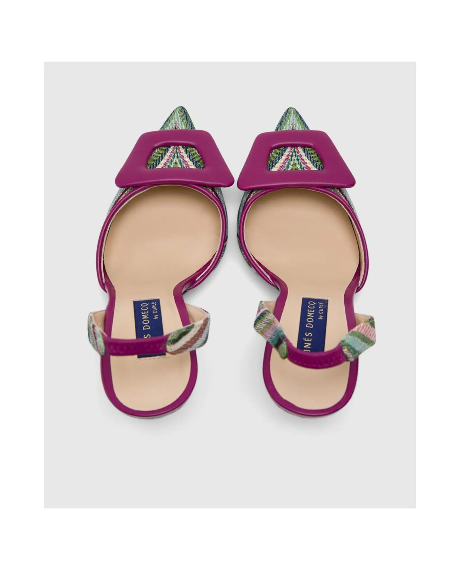 Zapatos Tacón*Cuplé Salon Destalonado Algeciras Medio Textil Multicolo