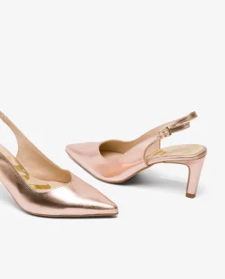 Salones & Stilletos*Cuplé Salon Destalonado Pico Napa Metalizado Bronce