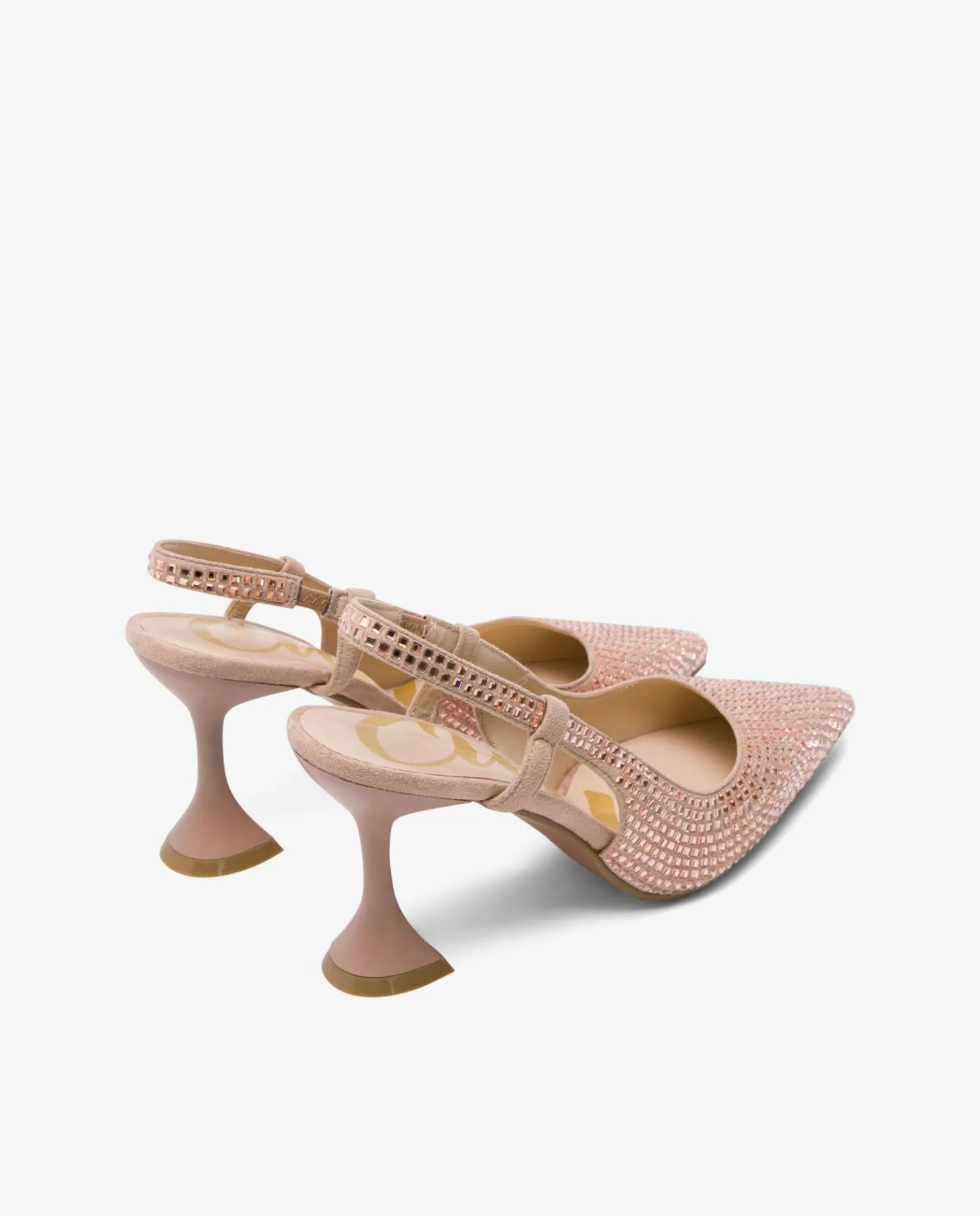 Salones & Stilletos*Cuplé Salon Destalonado Strass Raso Beig