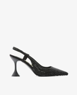 Salones & Stilletos*Cuplé Salon Destalonado Strass Raso Negro