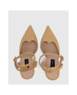 Zapatos Tacón*Cuplé Salon Destalonado Vejer Rafia Beig