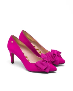 Salones & Stilletos*Cuplé Salon Lazo Ultrasuede Fucsia
