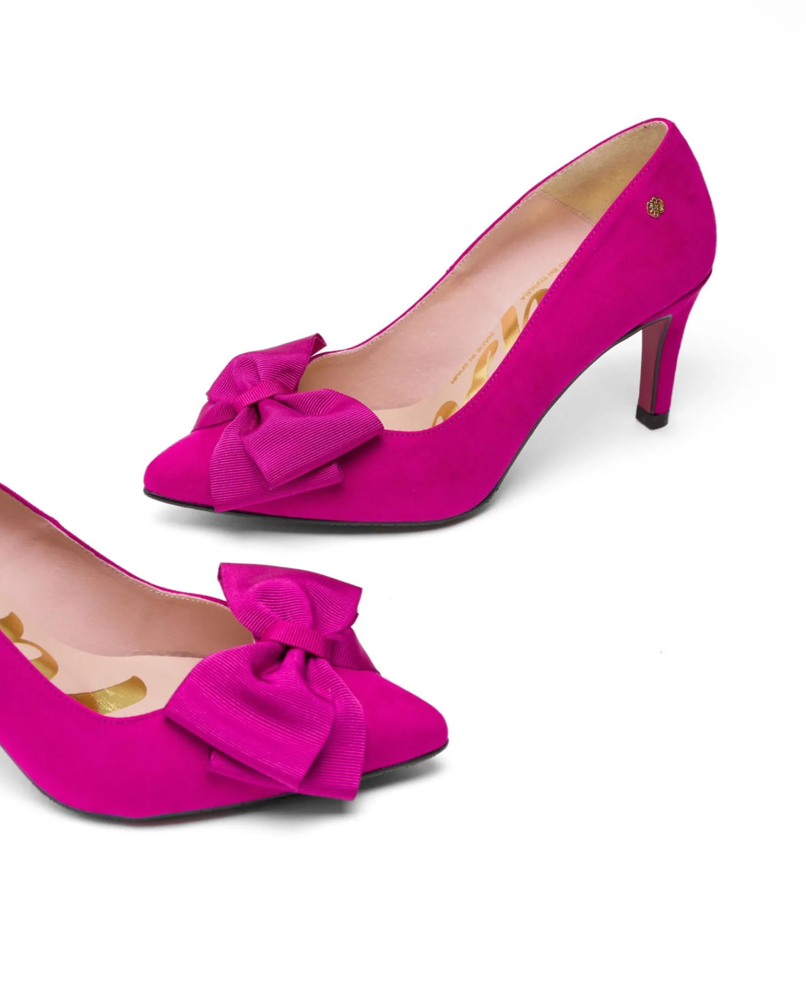 Salones & Stilletos*Cuplé Salon Lazo Ultrasuede Fucsia