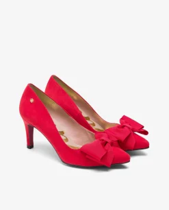 Salones & Stilletos*Cuplé Salon Lazo Ultrasuede Rojo