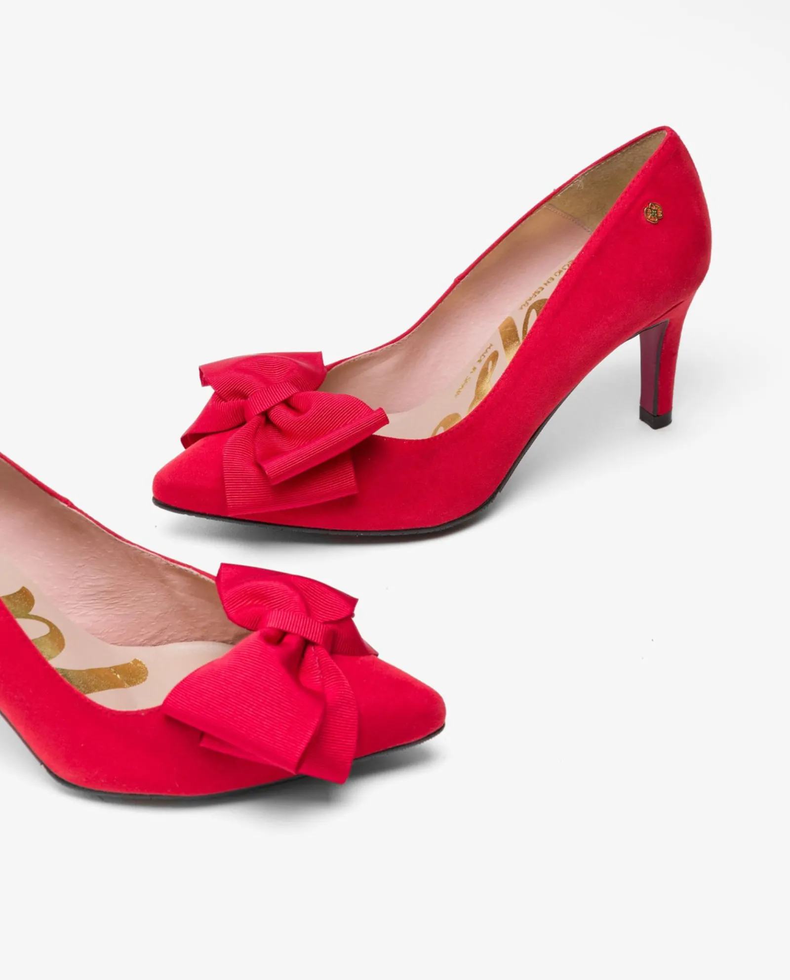 Salones & Stilletos*Cuplé Salon Lazo Ultrasuede Rojo