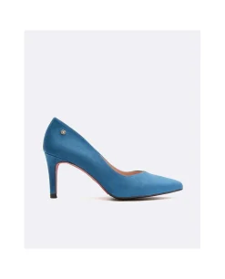 Salones & Stilletos*Cuplé Salon Pico Ultrasuede Azul