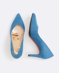 Salones & Stilletos*Cuplé Salon Pico Ultrasuede Azul
