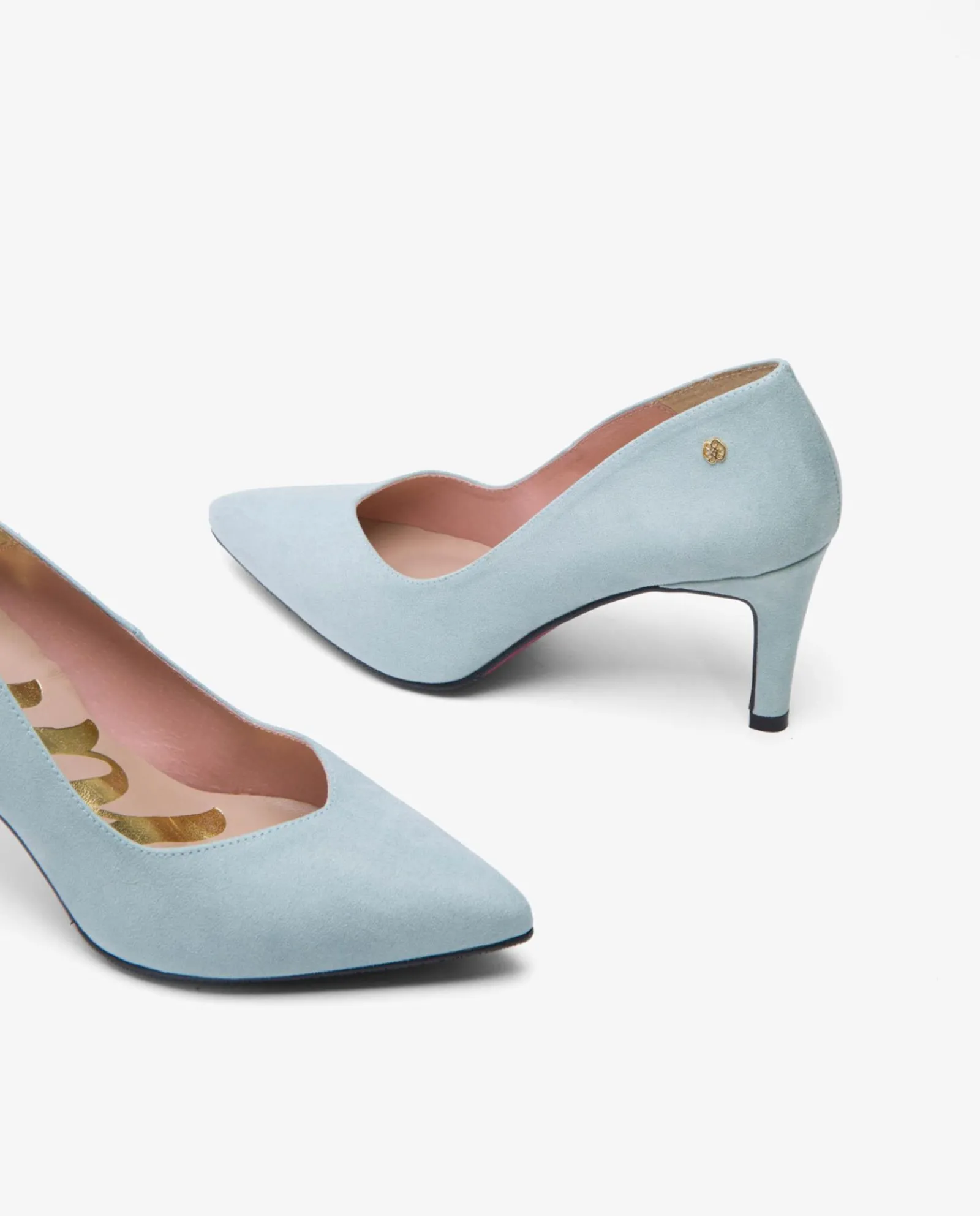 Salones & Stilletos*Cuplé Salon Pico Ultrasuede Celeste