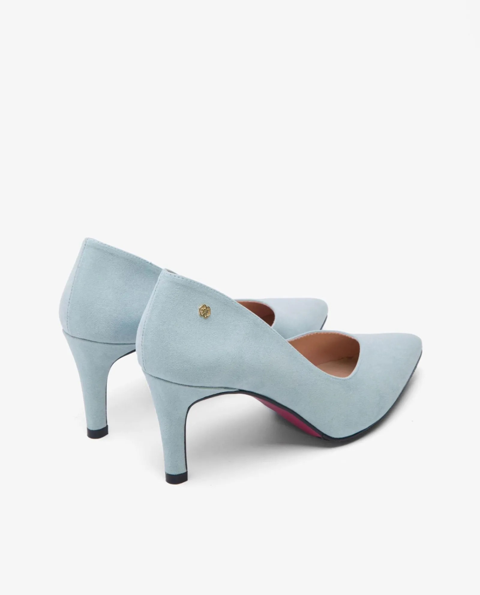 Salones & Stilletos*Cuplé Salon Pico Ultrasuede Celeste