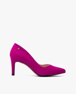 Salones & Stilletos*Cuplé Salon Pico Ultrasuede Fucsia
