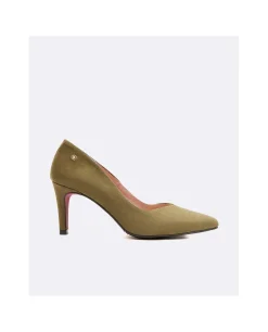 Salones & Stilletos*Cuplé Salon Pico Ultrasuede Kaki