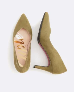 Salones & Stilletos*Cuplé Salon Pico Ultrasuede Kaki