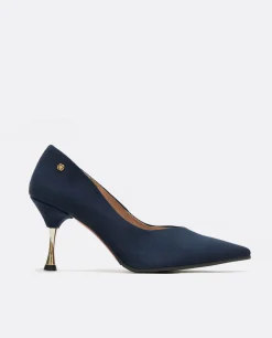 Salones & Stilletos*Cuplé Salon Pico Ultrasuede Marino