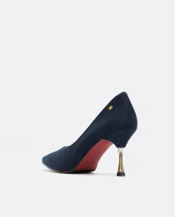 Salones & Stilletos*Cuplé Salon Pico Ultrasuede Marino