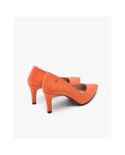 Salones & Stilletos*Cuplé Salon Pico Ultrasuede Naranja
