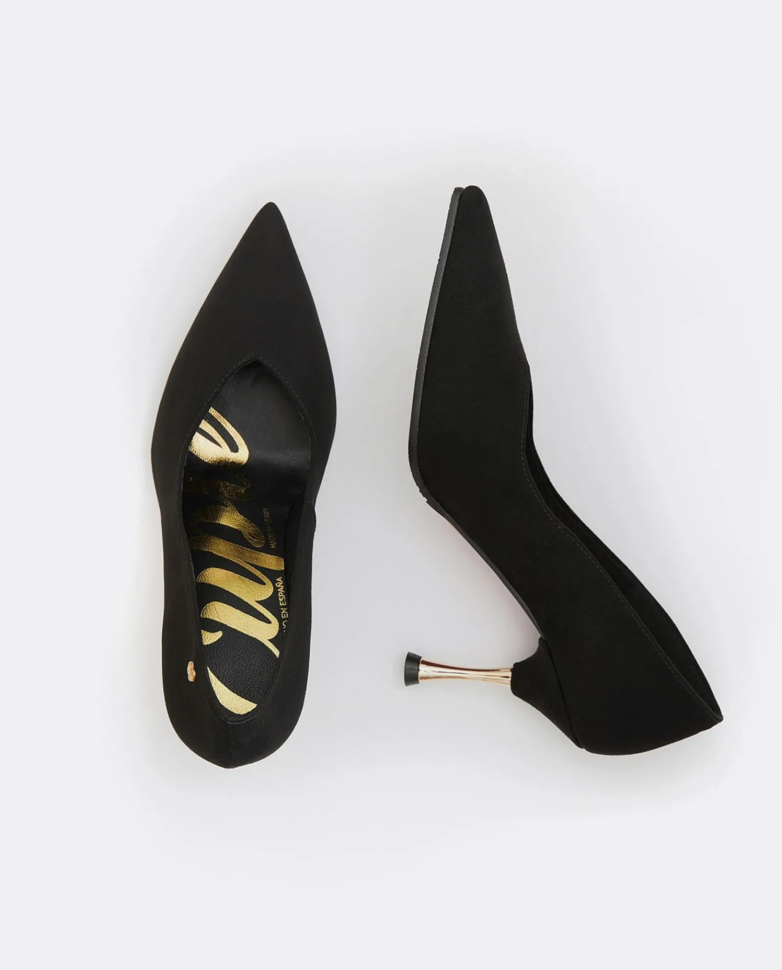 Salones & Stilletos*Cuplé Salon Pico Ultrasuede Negro