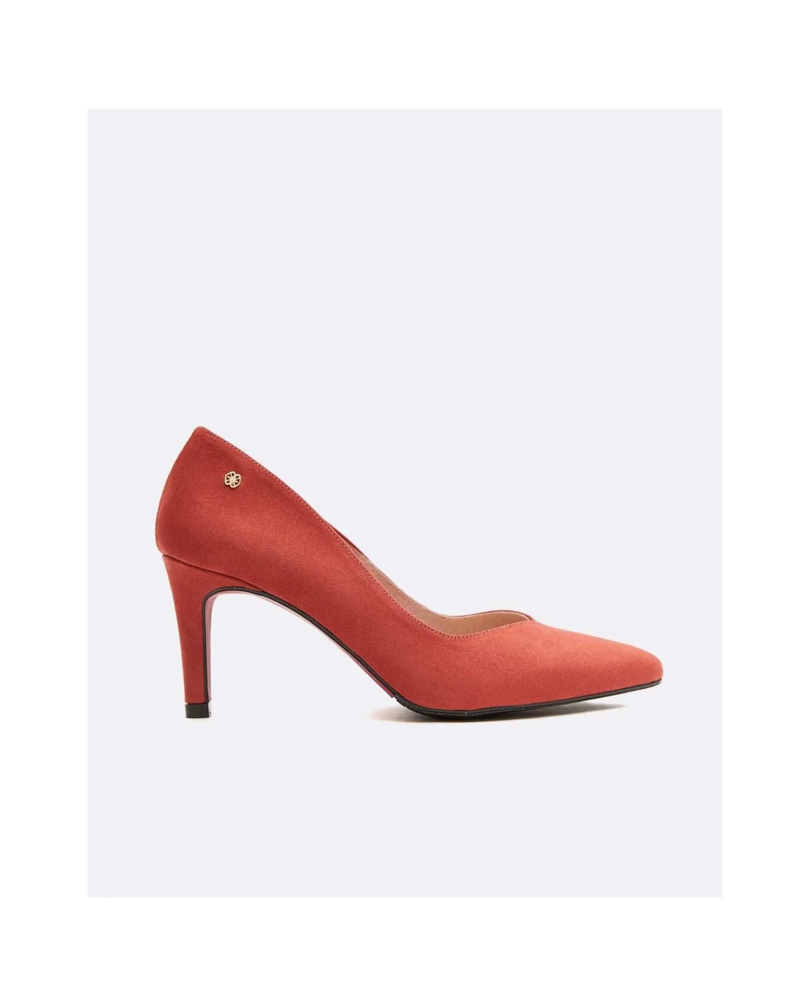 Salones & Stilletos*Cuplé Salon Pico Ultrasuede Teja