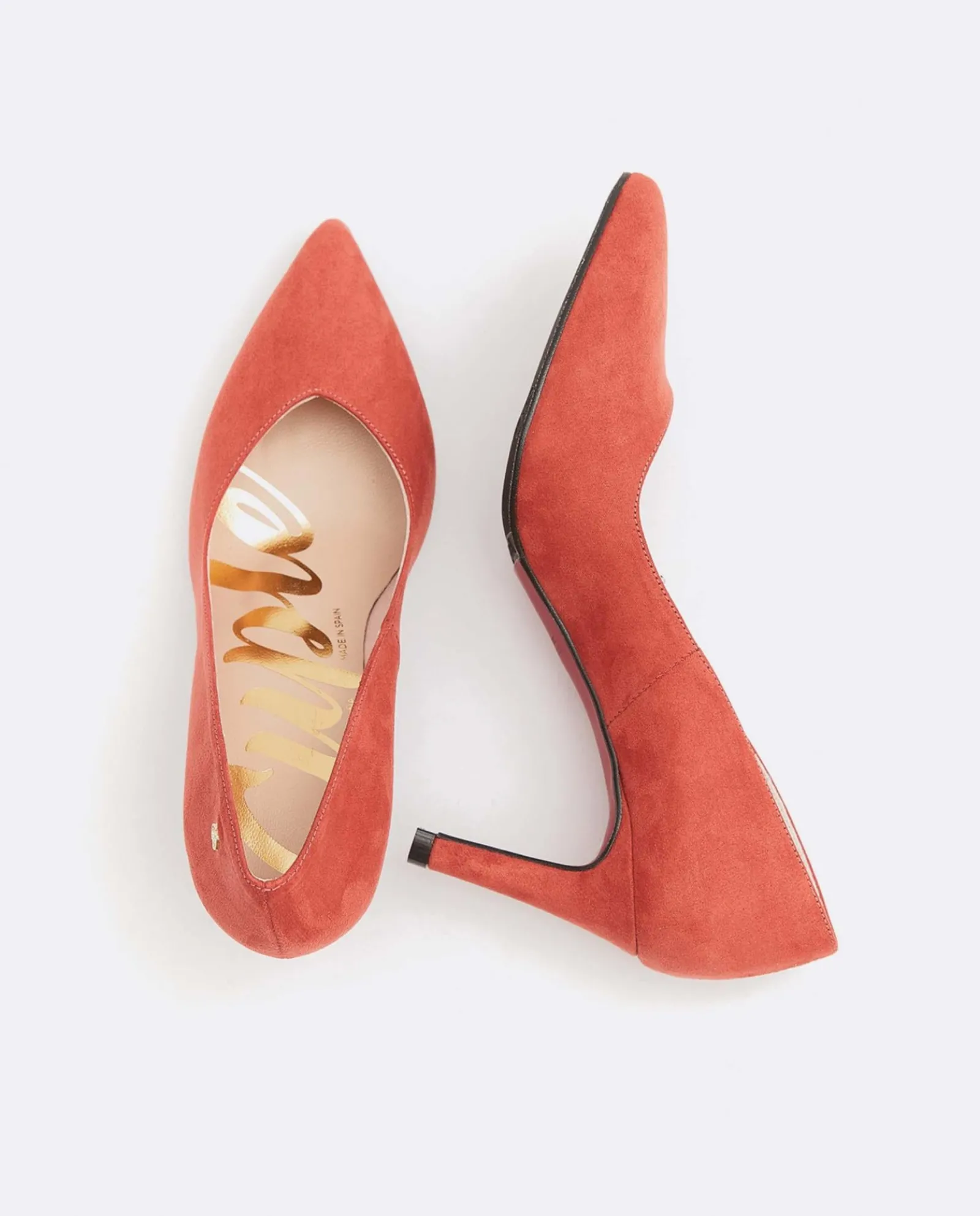 Salones & Stilletos*Cuplé Salon Pico Ultrasuede Teja
