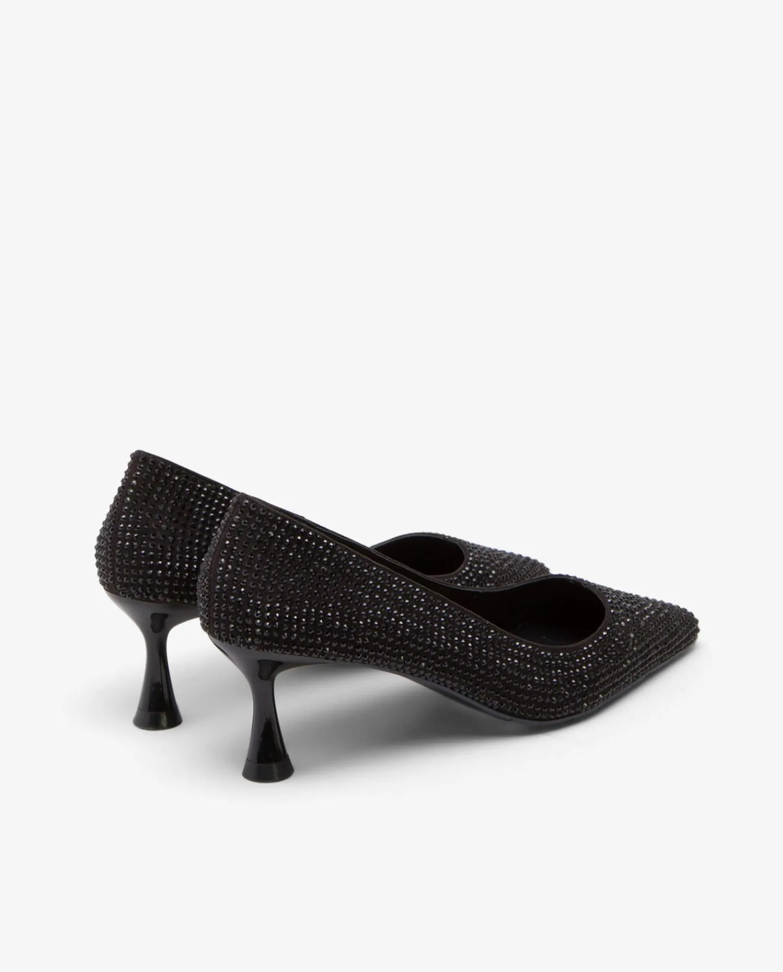 Salones & Stilletos*Cuplé Salon Strass Ante Negro