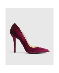 Zapatos Tacón*Cuplé Salonjerez Alto Terciopelo Burdeos