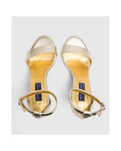 Zapatos Tacón*Cuplé Sandalia Almeria Metal Oro