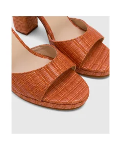Zapatos Tacón*Cuplé Sandalia Almunecar Rafia Naranja
