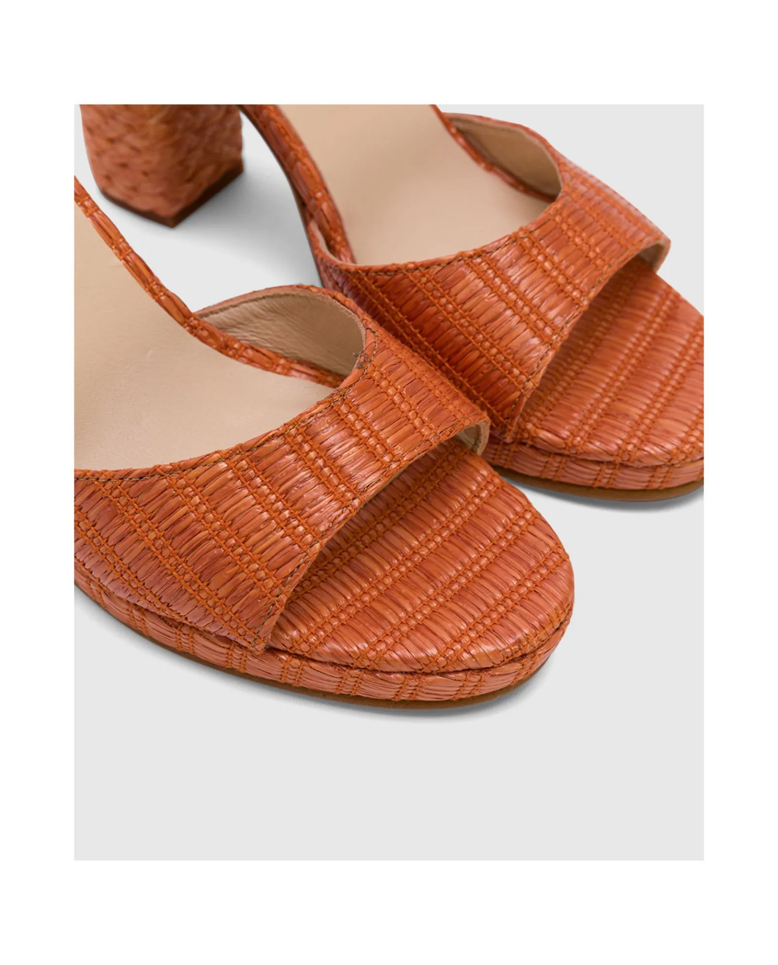 Zapatos Tacón*Cuplé Sandalia Almunecar Rafia Naranja
