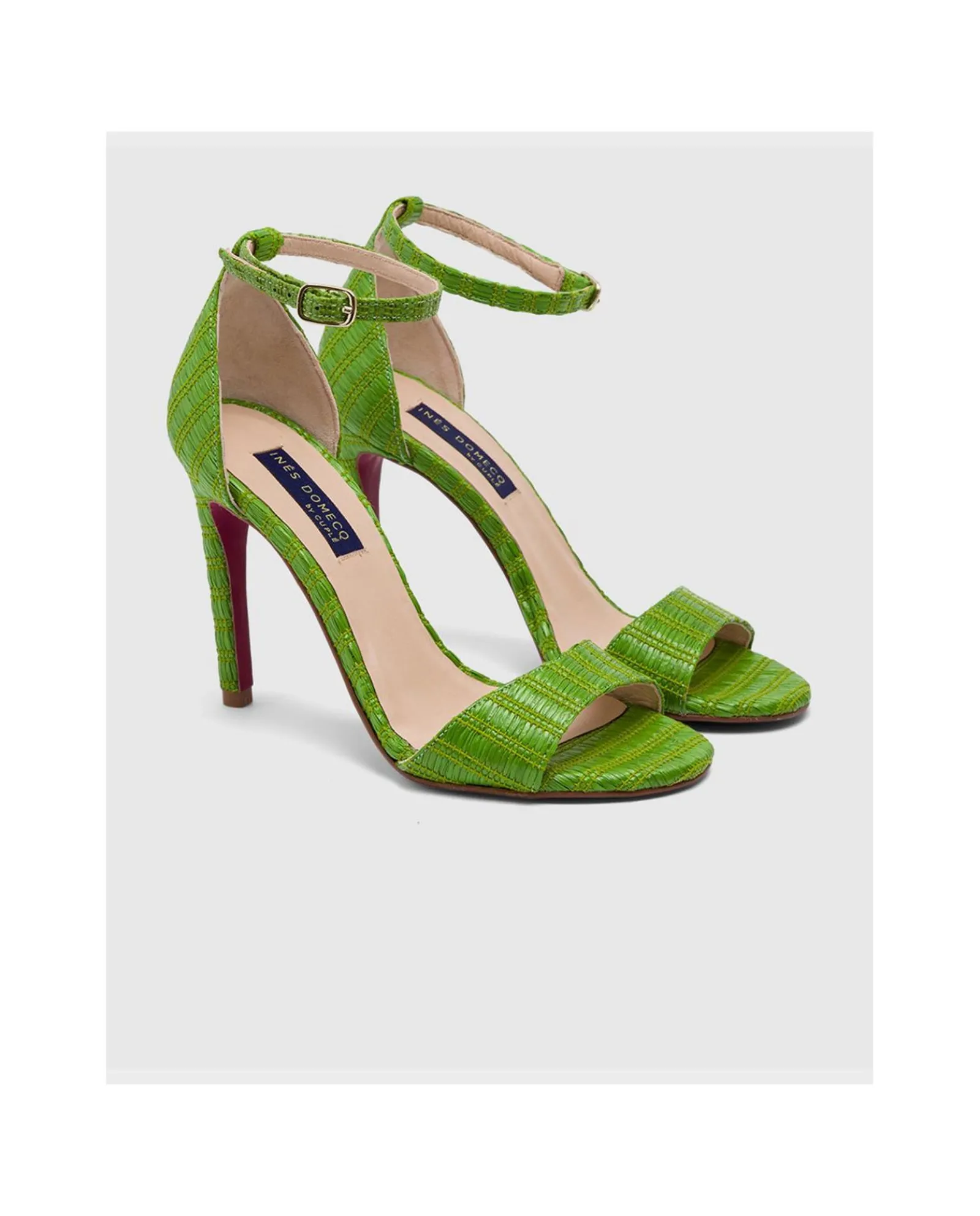 Zapatos Tacón*Cuplé Sandalia El Palmar Rafia Verde