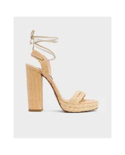 Zapatos Tacón*Cuplé Sandalia El Puerto Rafia Beig