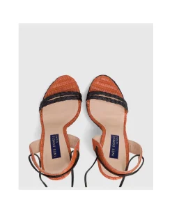 Zapatos Tacón*Cuplé Sandalia El Puerto Rafia Naranja