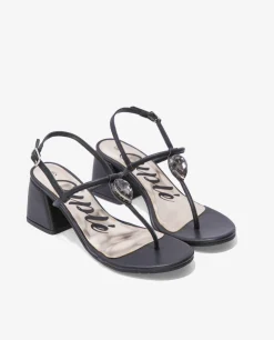 Sandalias Con Tacón*Cuplé Sandalia Joya Tacón Napa Negro