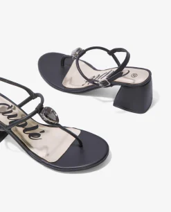 Sandalias Con Tacón*Cuplé Sandalia Joya Tacón Napa Negro