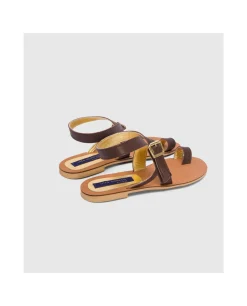 Zapatos Planos*Cuplé Sandalia Las Negras Napa Marron