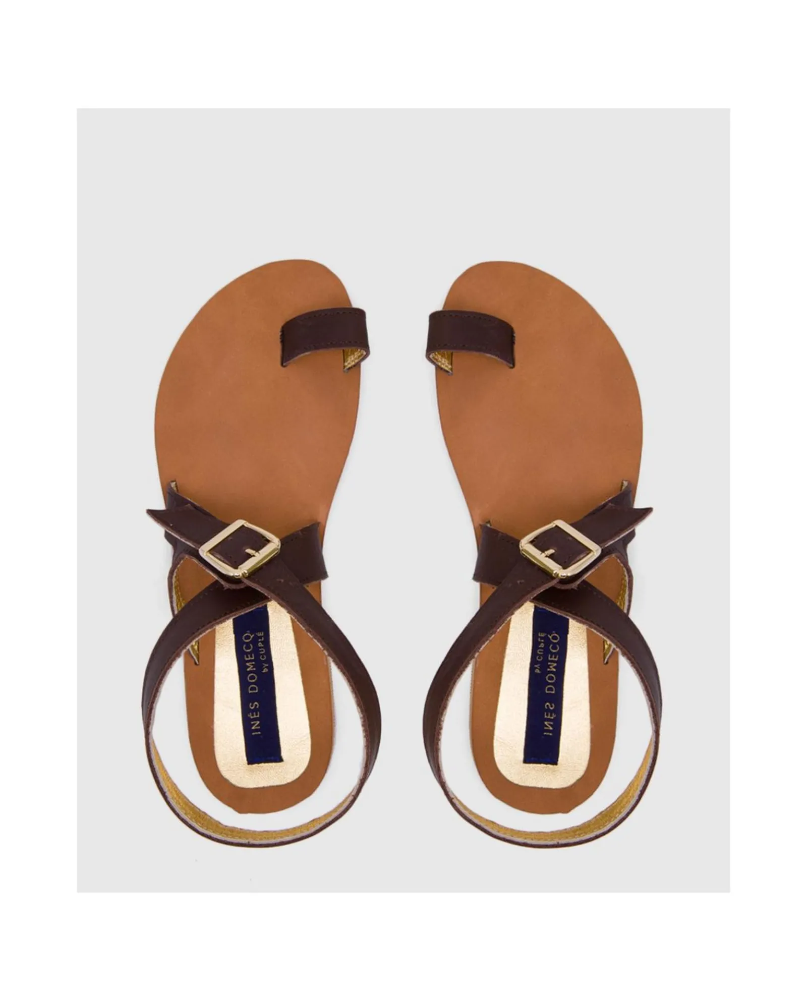 Zapatos Planos*Cuplé Sandalia Las Negras Napa Marron